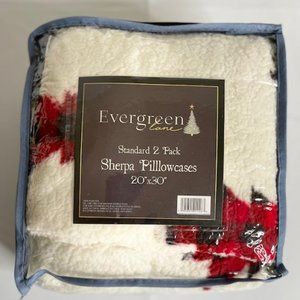 Evergreen Lane Sherpa Pillowcases- Standard Size- 2 pack